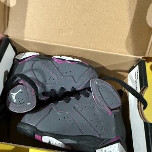 Jordan Kids Gray and Pink Sneakers